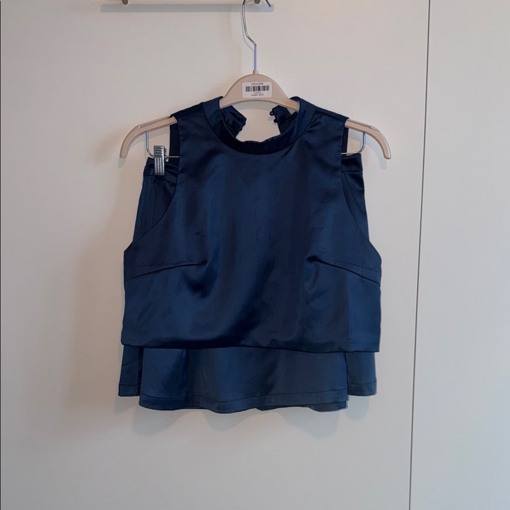 Tobi Midnight Blue Sleeveless Blouse & Skirt Matching Set